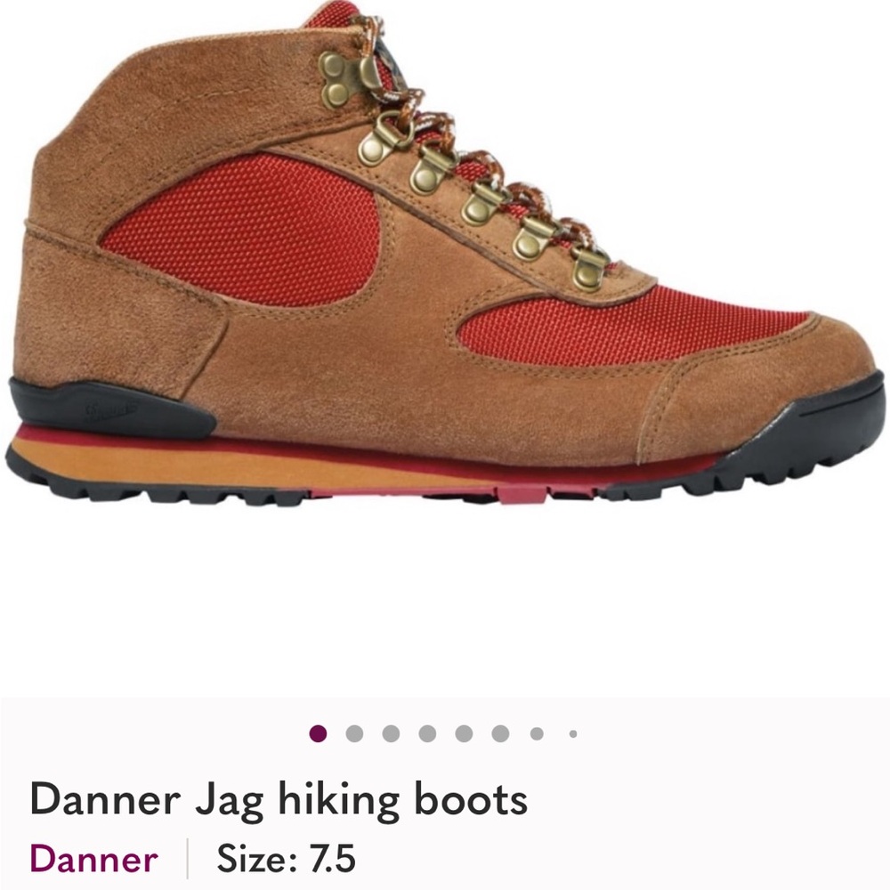 Danner Tan and Red Jag Waterproof Hiking Boot - Picture 3 of 4